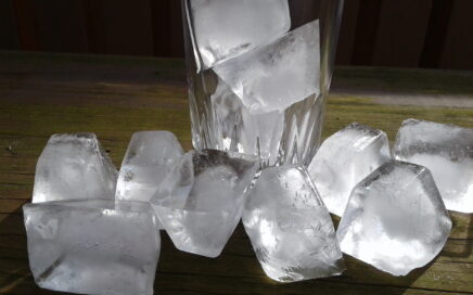 Image of ice cubes surrounding a glass of ice courtesy the author
