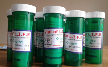 Photo of vials of life medicine bottles courtesy the author