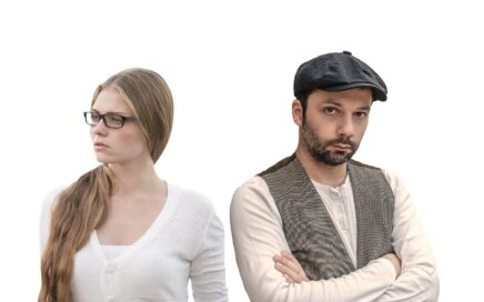 Upset couple not looking at each other