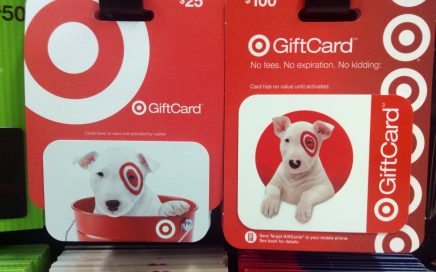 Photo of a rack of Amazon gift cards for sale courtesy Mike Mozer under CC2 license