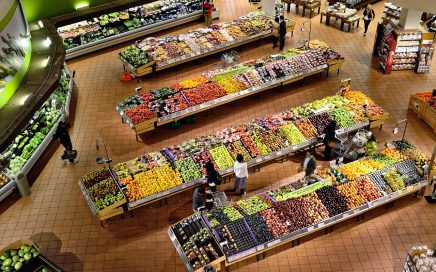 Image of the interior of a grocery store from above by ElasticComputeFarm from Pixabay